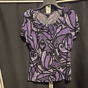 East 5th Purple and Black Swirl Blouse